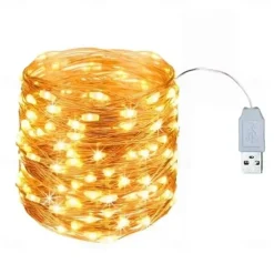 2pcs USB LED String Lights, Copper/Silver Wire Waterproof Fairy Lights 2m 3m 5m 10m 20m for Christmas, Wedding, Party Decor