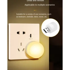 2/10pcs USB Lights Night Mini LED Bulb Plug-in Warm White Compact Ideal for Bedroom Bathroom Nursery Hallway Kitchen Car USB Atmosphere Light