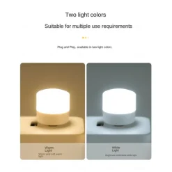 2/10pcs USB Lights Night Mini LED Bulb Plug-in Warm White Compact Ideal for Bedroom Bathroom Nursery Hallway Kitchen Car USB Atmosphere Light
