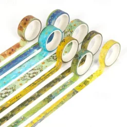 10pcs Van Gogh Washi Tape Set, Decorative Adhesive For DIY Crafts, Gift Wrapping, Scrapbooking Supplies, Bullet Journals, Planners, Party Decorations
