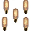 5pcs 40W Edison Vintage Incandescent Light Bulb Dimmable T45 Antique Spiral Filament E26 E27 Amber Warm White for Home Lighting Fixture 220-240V