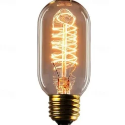 5pcs 40W Edison Vintage Incandescent Light Bulb Dimmable T45 Antique Spiral Filament E26 E27 Amber Warm White for Home Lighting Fixture 220-240V