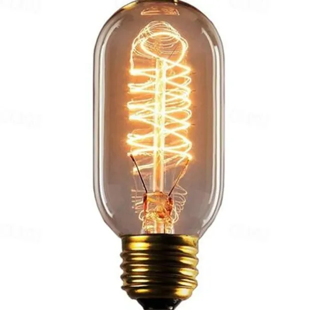 5pcs 40W Edison Vintage Incandescent Light Bulb Dimmable T45 Antique Spiral Filament E26 E27 Amber Warm White for Home Lighting Fixture 220-240V