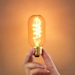 5pcs 40W Edison Vintage Incandescent Light Bulb Dimmable T45 Antique Spiral Filament E26 E27 Amber Warm White for Home Lighting Fixture 220-240V