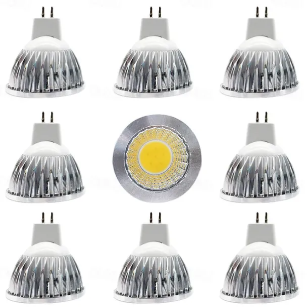 9pcs 9W LED Light Bulb Spotlight 900lm MR16 COB Dimmable Warm White White Daylight Track Lighting (90W Halogen Equivalent)