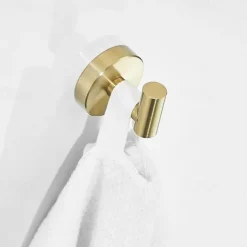 2pcs Wall Hooks for Coats,Stainless Steel Robe Hooks,Wall Mounted Coat Hooks For Bathroom,Bedroom,Kitchen(Golden)