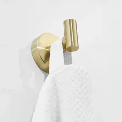 2pcs Wall Hooks for Coats,Stainless Steel Robe Hooks,Wall Mounted Coat Hooks For Bathroom,Bedroom,Kitchen(Golden)