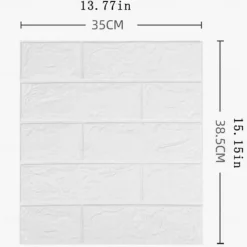 5pcs Wallpaper 3D Brick Self-Adhesive Wall Panels White Modern Waterproof Stone Look Wallpaper Foam Wall Sticker for Bathroom Bedroom Living Room Balcony Kitchen