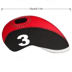 10pcs Waterproof Golf Club Head Cover Portable Wedge Iron Protective Head Cover Neoprene Golf Iron Covers Rubber with 3 Colors Option Fit Most Irons