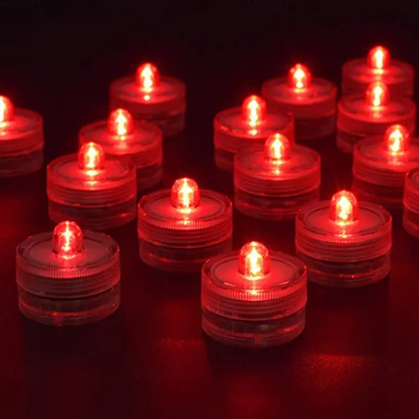 12pcs Waterproof Submersible Mini LED Lights Tea Light Underwater LED Candle Lamp For Aquarium Wedding Party Vase Decor