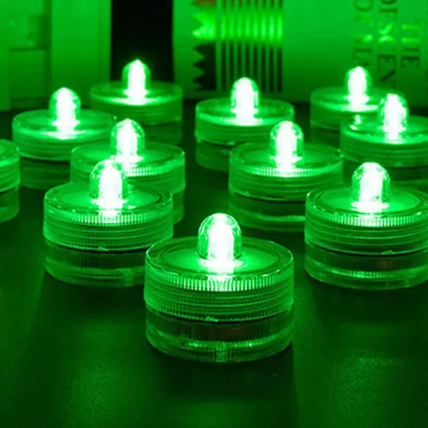 12pcs Waterproof Submersible Mini LED Lights Tea Light Underwater LED Candle Lamp For Aquarium Wedding Party Vase Decor