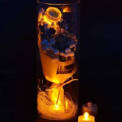 12pcs Waterproof Submersible Mini LED Lights Tea Light Underwater LED Candle Lamp For Aquarium Wedding Party Vase Decor