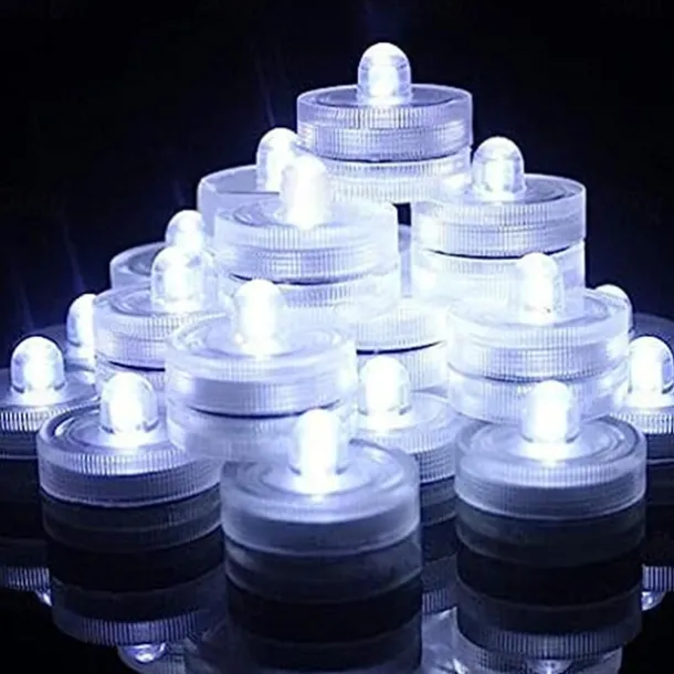 12pcs Waterproof Submersible Mini LED Lights Tea Light Underwater LED Candle Lamp For Aquarium Wedding Party Vase Decor