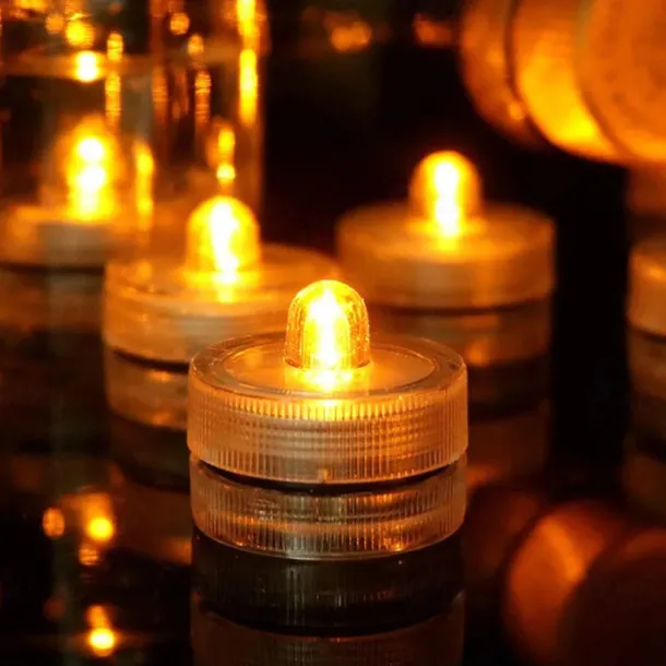12pcs Waterproof Submersible Mini LED Lights Tea Light Underwater LED Candle Lamp For Aquarium Wedding Party Vase Decor