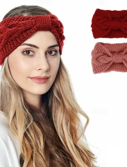 2pcs Women's Headbands Hair Band For Outdoor Daily Fabric Black Red Blue