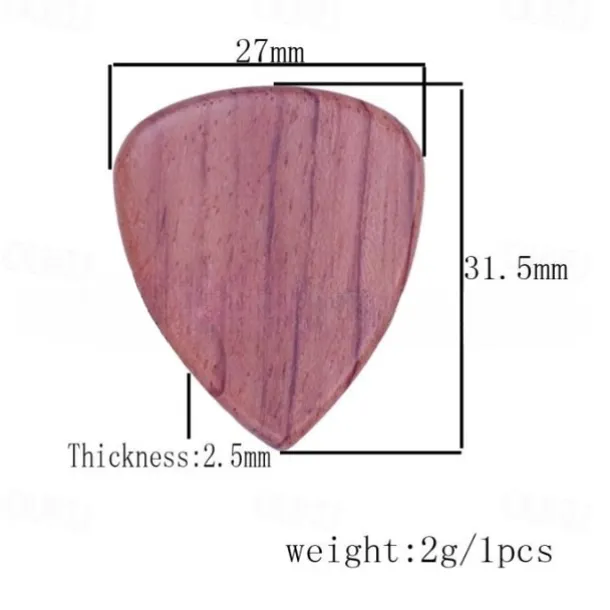 4Pcs Wooden Guitar Picks with Iron Storage Box Solid Wood Guitar Picks
