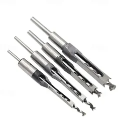 4pcs Woodworking Bit Hole Drill Carpenter Square Drill Bit Tool Guide Positioner 1/2, 1/4, 5/16, 3/8 Inch