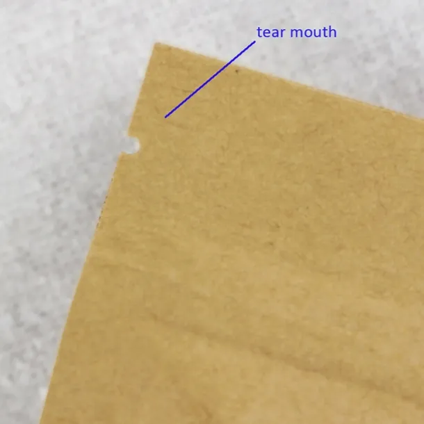 100pcs/lot Kraft Paper Bag Self Sealing Stand Up Bags With Transparent Window For Dried Food/Snack/Fruit/Tea/Gift Packaging