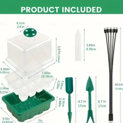 1pcs/5pcs LED Grow Lights Seed Starter Tray with Grow Light Plant Starter Tray Seedling Starter Kit with Humidity Domes Base Indoor Greenhouse Mini Propagator Station for Seeds Growing Starting