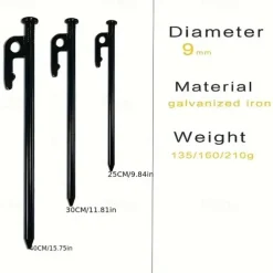4pcs/6pcs Solid Bold Extended Outdoor Camping Nail Awning Tent Camping with Steel Nail Beach Camp Nail