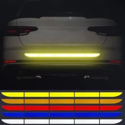 5pcs/set Car Reflective Stickers Waterproof Car Warning Sticker Reflective Tape Car Decals Stickers Car Trunk Body Auto Accessories