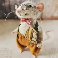 5pcs/Set Christmas Needle Felted Mouse Cute Needle Felted Culture Mouse Kit Handmade Needle Felt Mice for Winter Christmas Wool Felt