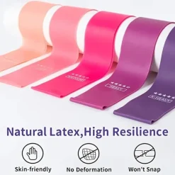 5pcs/set Different Stretch Band Resistance Tape For Exercise Workout Fitness