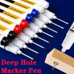 5pcs/set Extended Nib 20MM Red Black Blue White Green Ink Long Head Markers Bathroom Woodworking Decoration Metal Plastic Wood Multi-functional Write Deep Hole Marker Pens