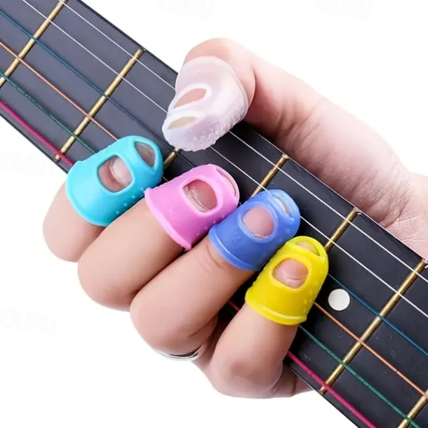 10pcs/Set Finger Thimbles Sleeve Anti-scald Silicone Gloves Playing Guitar Fingers Protection DIY Craft Glove Sewing Cooking Tool
