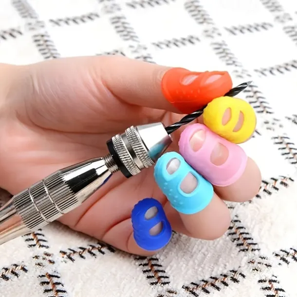 10pcs/Set Finger Thimbles Sleeve Anti-scald Silicone Gloves Playing Guitar Fingers Protection DIY Craft Glove Sewing Cooking Tool