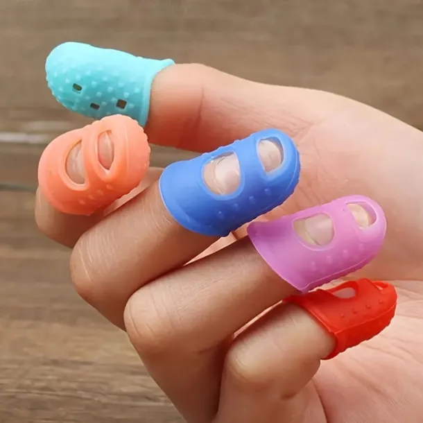 10pcs/Set Finger Thimbles Sleeve Anti-scald Silicone Gloves Playing Guitar Fingers Protection DIY Craft Glove Sewing Cooking Tool