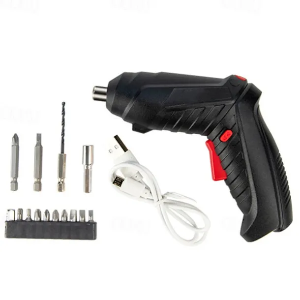 15PCS/Set Foldable Electric Screwdriver Repairing Tools Screw Tightening USB Charging With LED Lighting For Maintenance Installation