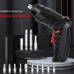 15PCS/Set Foldable Electric Screwdriver Repairing Tools Screw Tightening USB Charging With LED Lighting For Maintenance Installation