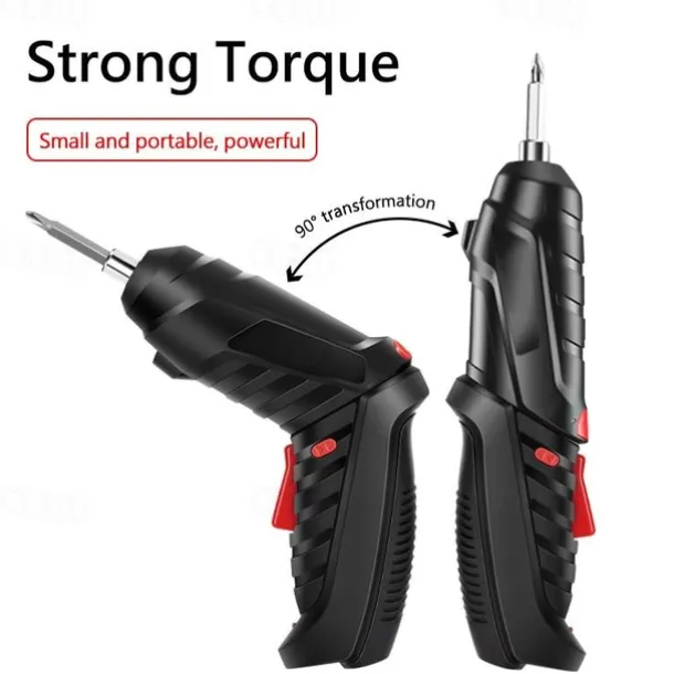 15PCS/Set Foldable Electric Screwdriver Repairing Tools Screw Tightening USB Charging With LED Lighting For Maintenance Installation