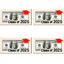 4pcs/set Graduation Money Holder Graduation Gift Class of 2025 Grad Wooden Card Box Cash Holder DIY Money Cash Envelope Wallet Senior Gift Birthday Present for Grad