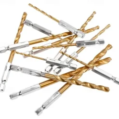 13pcs/set HSS Titanium Coated Drill Bit Set 1/4 Hex Shank 1/16