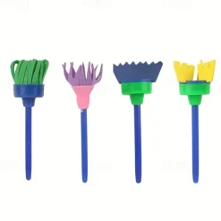 4pcs/set Painting Tools Drawing Toys Flower Stamp Sponge Brush Set Art Supplies For Kids Gift For Kids
