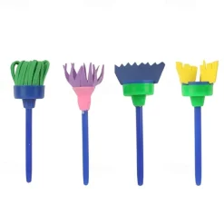 4pcs/set Painting Tools Drawing Toys Flower Stamp Sponge Brush Set Art Supplies For Kids Gift For Kids