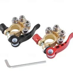 2pcs/set Premium Car Battery Terminal Connector with Shut-off Function Securely Connect and Disconnect Battery Wires for Easy Maintenance