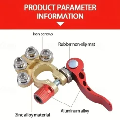 2pcs/set Premium Car Battery Terminal Connector with Shut-off Function Securely Connect and Disconnect Battery Wires for Easy Maintenance
