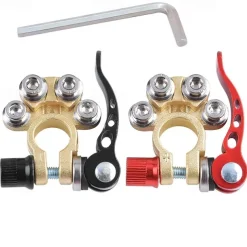 2pcs/set Premium Car Battery Terminal Connector with Shut-off Function Securely Connect and Disconnect Battery Wires for Easy Maintenance