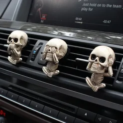 3pcs/set Resin Skull Air Freshener Clip Set - Creative Car Vent Decoration - Home Fragrance Diffuser