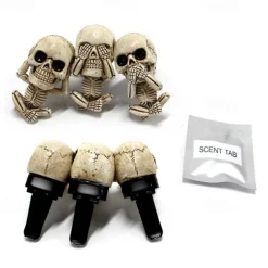 3pcs/set Resin Skull Air Freshener Clip Set - Creative Car Vent Decoration - Home Fragrance Diffuser