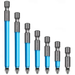7pcs/set S2 Anti Slip Long Reach Screwdriver BitsBits Precision PH2 Single Cross Head Bits Magnetic Phillips Screwdriver Bits for 25~150mm Screw Hex Shank Screwdriver Bits