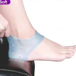 2pcs/set Silicone Gel Heel Protectors for Foot Pain Relief – Breathable and Cushioning Support for Cracked Heels, Heel Spurs, and Plantar Fasciitis