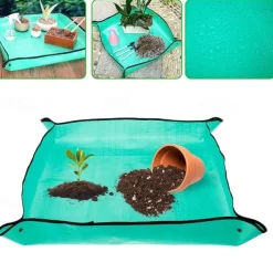 PE Plant Repotting Mat Waterproof Transplanting Mat Indoor Succulent Potting Mat Portable Gardening Mat Dirty Catcher Bonsai Succulent Potting Tarp