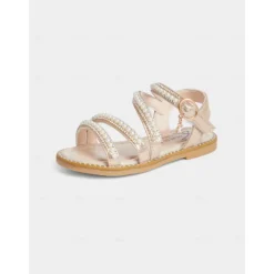 Pearl-Strap Sandals for Girls – Stylish Wedding Footwear for Flower Girls