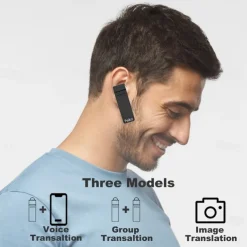 PEIKO Language Transaltor Smart Earbud Supports 32 Language & 44 Accent Online Real Time Voice Transaltor Supports 11 Offline Voice Translation Language,with BT Connection Single Earphone