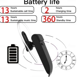 PEIKO Language Transaltor Smart Earbud Supports 32 Language & 44 Accent Online Real Time Voice Transaltor Supports 11 Offline Voice Translation Language,with BT Connection Single Earphone