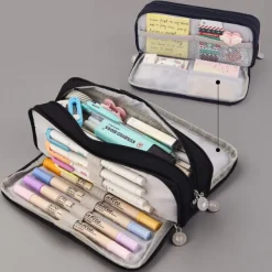 Pencil Cases Wear-Resistant Multifunction With Zipper Canvas for School Office Student, Back to School Gift
